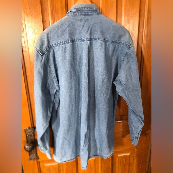 Vtg Schneider National Racing Denim Button Up - Picture 4 of 13